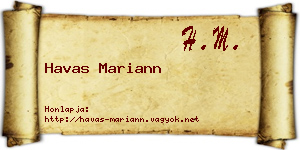 Havas Mariann névjegykártya